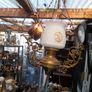 Beautiful Old Large Antique Hanging Brass and Milk Glass Oil Lamp, Converted to Electric Image 2