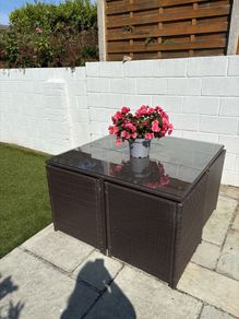 4 Piece Rattan Outdoor cube dining set