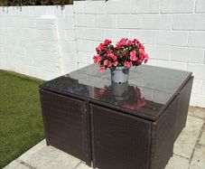 4 Piece Rattan Outdoor cube dining set