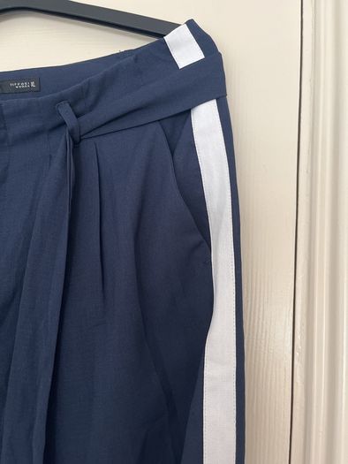 Navy Trousers with white stripe and belt