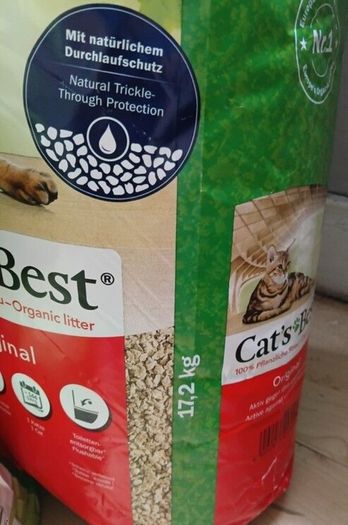 23.5kg of Cats Best Original Organic Wood Granule Clumping Cat Litter