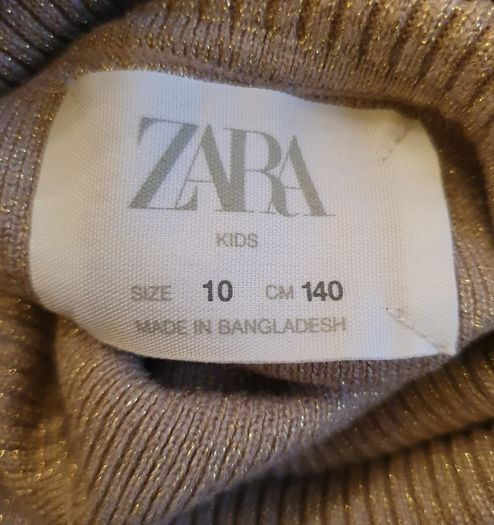 Zara Gorgeous Gold Knit Girl's Jumper Age 10 Yr