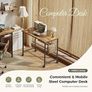 100 cm Computer Desk With Wheels, Gaming Desk for Small Spaces, Modern Simple Style Desk for Home Office, Study Student Writing Desk,Brown Image 6