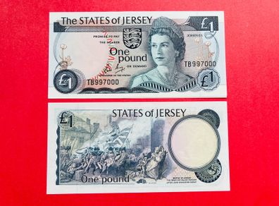 Jersey  1 Pound    1976. Pick  11b  SCARCE .  ( Uncirculated )
