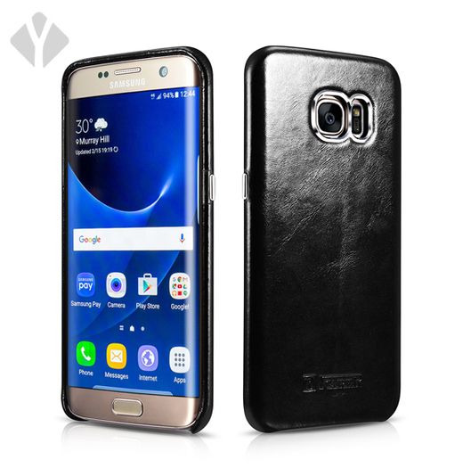 S7 Edge Vintage Leather Back Cover