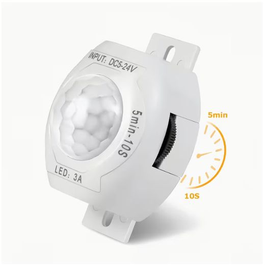1pc DC5V-24V Night Motion Sensor Adjustable PIR Switch Infrared Detector Adjustable Timer Delay Switch for Lighting