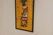 batik vintage African batik fabric painting - signed