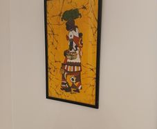 batik vintage African batik fabric painting - signed