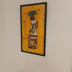 batik vintage African batik fabric painting - signed