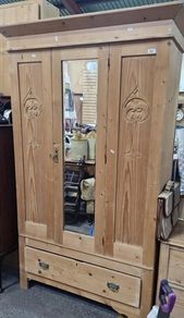Antique Pine Wardrobe-reduced