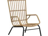 Garden Chair Poly Rattan Light Brown