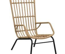 Garden Chair Poly Rattan Light Brown