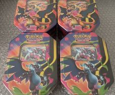 Pokemon Mega Evolution Charizard X Y Tins x4