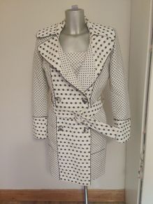 Cottonade Paris cream polka dot coat Size UK8 EU36 Postage included