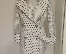 Cottonade Paris cream polka dot coat Size UK8 EU36 Postage included