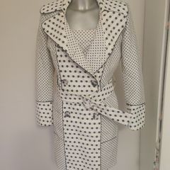 Cottonade Paris cream polka dot coat Size UK8 EU36 Postage included