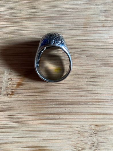 Skull ring red eyes large size