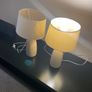 Two Ceramic Cream Bed side Lamps Image 2