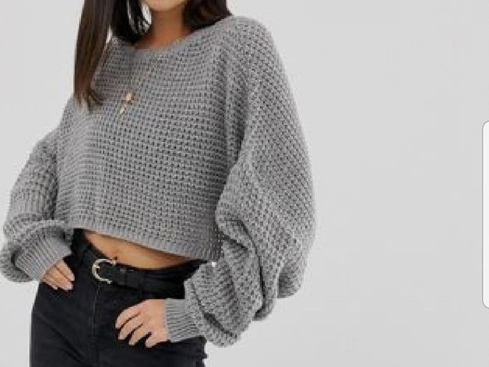 Grey batwing slouchy cropped jumper knitwear
