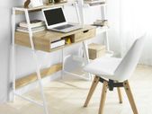 Desk Office Table Work Table with drawer white and natural