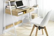 Desk Office Table Work Table with drawer white and natural