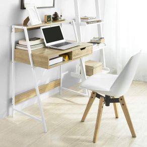Desk Office Table Work Table with drawer white and natural