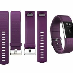 Purple Luxury Silicone Band Strap Buckle For Fitbit Charge 2 Replacement