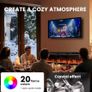 900W 1800W Heat Output, Ultra-Slim Wall-Mounted or Recessed Electric Fireplace Inserts with App & Remote Control, Timer, 20 Flame Colors Black Image 4