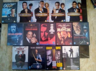 Sean Connery Dvd Collection Bundle 007 James Bond Highlander The Rock Dr No The Untouchables Etc