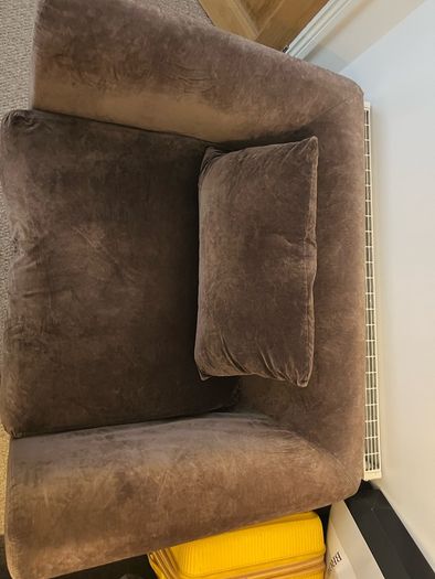 Habitat Velvet Loveseat, 1.5 Seater Sofa, Armchair, Brown