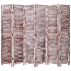 6-Panel Room Divider Brown 210x165 cm Wood