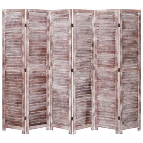 6-Panel Room Divider Brown 210x165 cm Wood