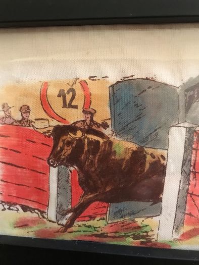 Original Spanish Bullfighting Art on Linen (11)