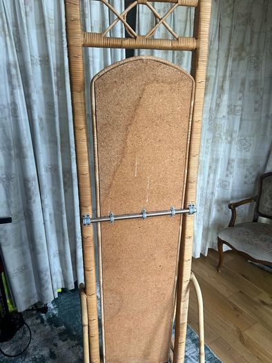 Vintage-Style Rattan Full-Length Floor Mirror (Boho/Cheval Style)