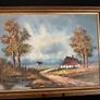 Pair of Vintage Framed Cottage Landscape Oil Paintings (47cm x 37cm) Image 3