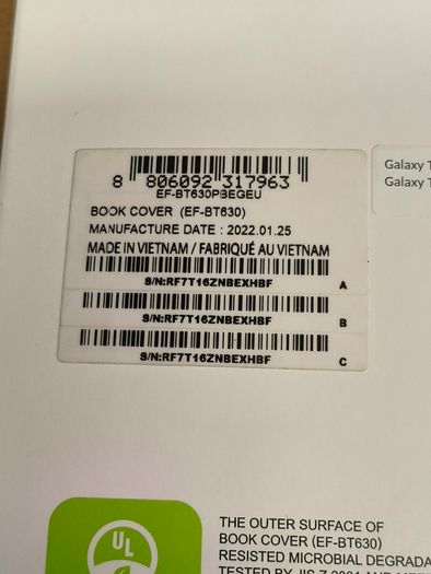 Genuine OEM Samsung Book Cover for Galaxy Tab S8 & Galaxy Tab S7 EF-BT630 Black