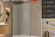 Aqualla 700 brushed brass wetroom panel