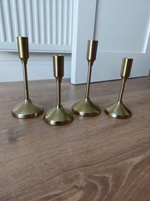 Brushed Gold Candle Holders