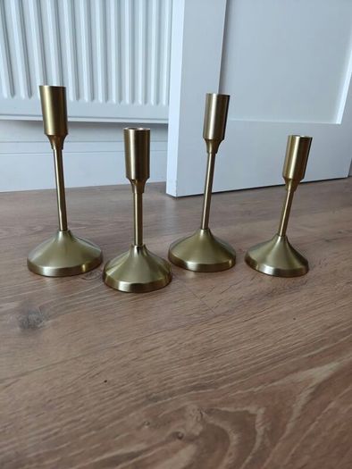 Brushed Gold Candle Holders