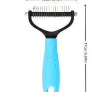 Pet hair removal grooming tool w/hook