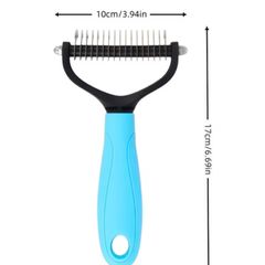Pet hair removal grooming tool w/hook