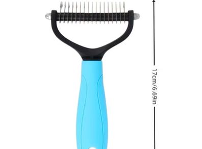 Pet hair removal grooming tool w/hook