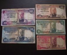 Angola: Set Of 5 Notes: 1000e+500e+100e+50e+20e (1972)