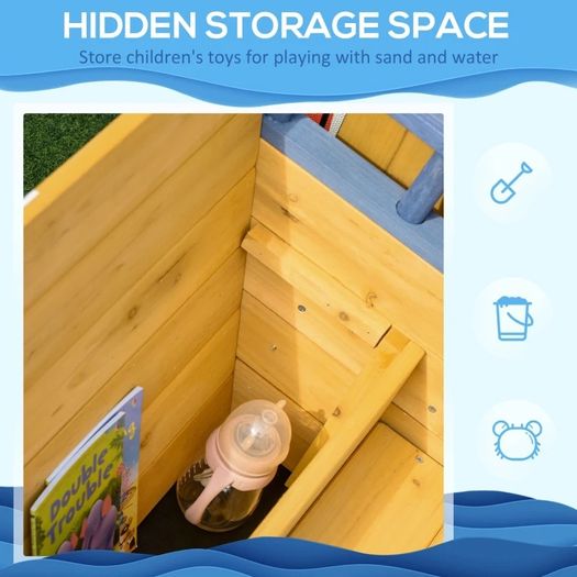 Wooden Sandpit Children Sandbox Pirate Ship Sandboat Outdoor Backyard Playset Play Station (FREE SHIPPING)