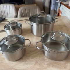 Stainless steel 4 piece pot set/cookware