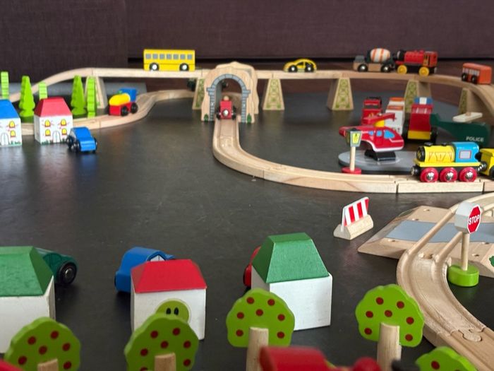 Wooden Train Track Set