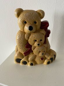 Cast Iron Teddy Family Doorstop