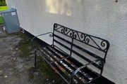 Vintage style black metal garden bench