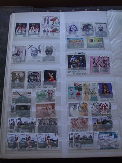 A big collection of Stamps from India, presented in the stock book