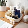 White Plastic Storage Box with Handles and Lids Set Image 8
